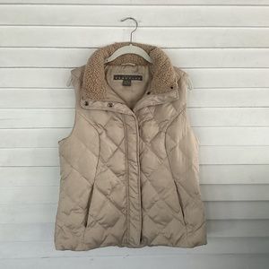 Kenneth Cole Recation Tan Quited and Faux Fleece Vest